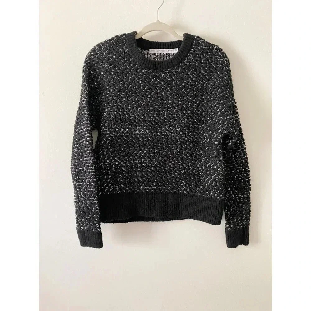 & Other Stories Wool Sweater Women’s XS Black Metallic Alpaca Crewneck